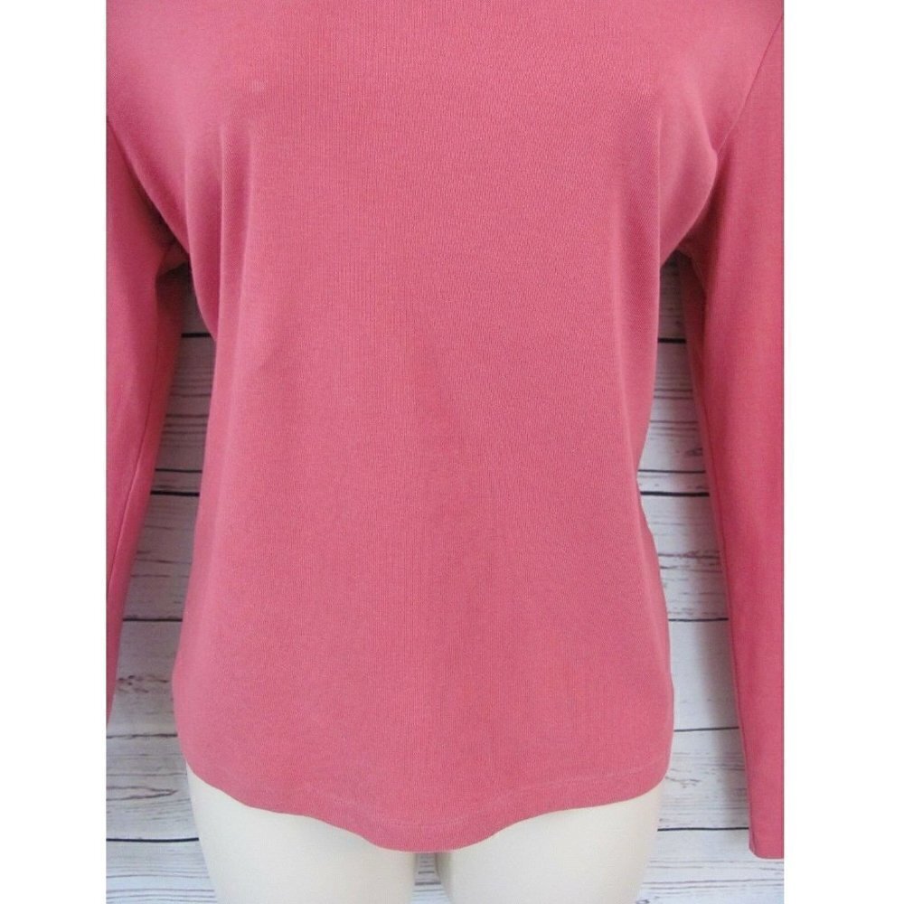 Old Navy Womens Blouse Top Shirt Sz L Easy Fit Long Sleeve Rose 100% Cotton NWOT - Picture 5 of 8